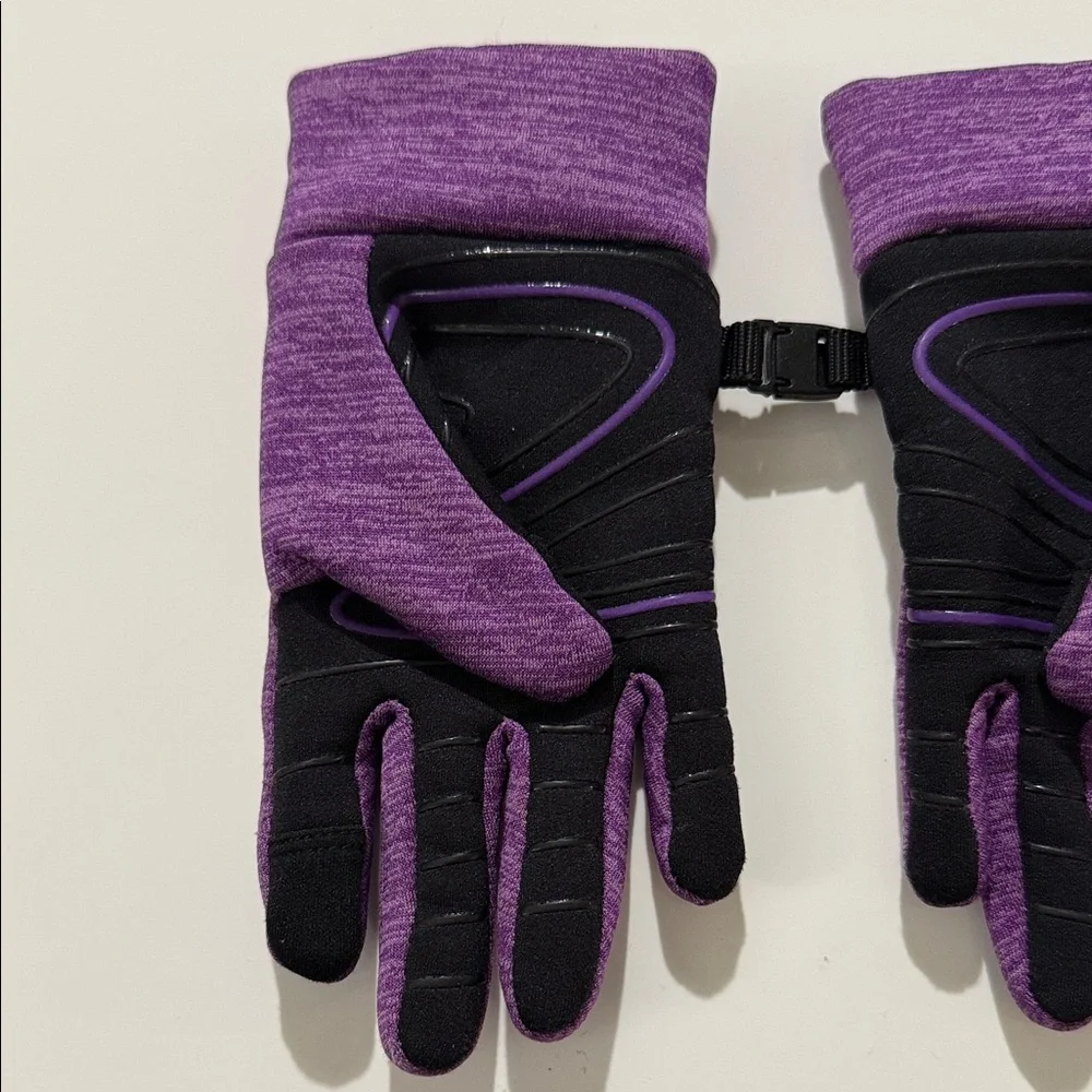 Girl's Head Touchscreen Gloves~Purple Size L Silicone Palm For Running Warm